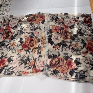 sheer floral shawl with cutout sleeves with a burnout velvet-style texture OS